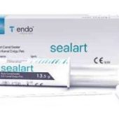 T-endo Sealart is a paste formed epoxy resin based dual syringe that offers sealing. Rather than exceptional sealing and biocompatibility features, it also has magnificent physical and chemical features It is easy to mix with dual syringe system. Has exceptional biocompatibility and radiopacity Can be used in all root canal techniques including basic and recent techniques. 13,5 g syringe and mixing paper